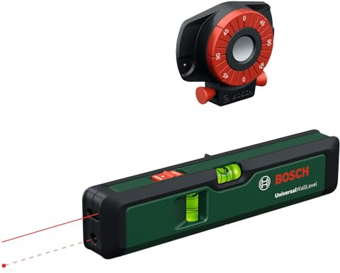 Bosch Laser-Wasserwaage UniversalWallLevel (3-in-1-Werkzeug: Wasserwaage, Linienlaser zum einfachen Ausrichten an Wänden bis 5 m, Laserpunkt zum Übertragen von Höhen bis 20 m, in E-Commerce-Karton)