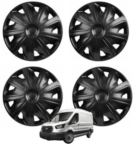 Shield Autocare Van Wheel Trims Craft, Set of 4 Wheel Covers Protectors, Easy to Install Hubcaps (Black, 15 Inch)