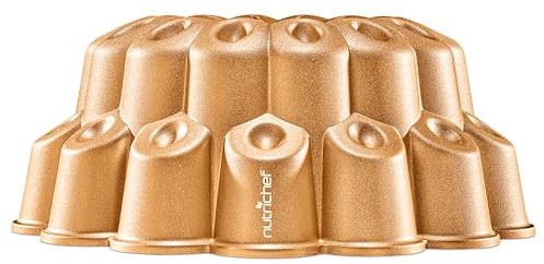 NutriChef Marquise Moule à gâteau cannelé en aluminium anti-adhésif extra épais - Passe au four - Sans PFOA - 24,4 x 9,9 cm