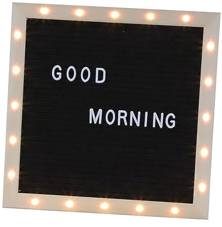 Gadpiparty Led Licht Nachrichtentafel Multifunktionales Holz Letter Board Mit Filz Buchstaben Satz Praktisches Memoboard Für Büro Kaffee Shop Und Zuhause