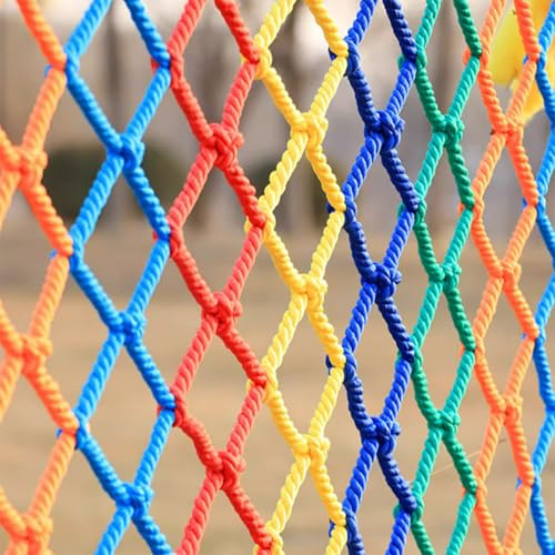 GQZJY Colored nylon net cargo net balcony stair protection safety net for ceiling wall garden outdoor decoration 4mm * 5cm(Size:3x3m)
