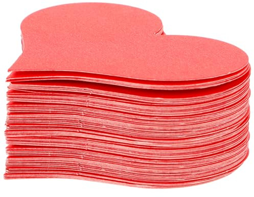 Holibanna 100 Papier Herzen Valentinstagskarten in Herzform aus Rotem Papier mit Einzigartigem Design für Party und Wanddekoration