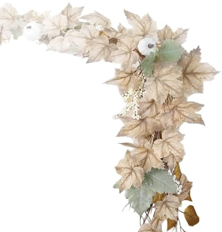 Fall Garland Maple Leaf – 1.72m Autumn Maple Leaf Hanging Vine | Thanksgiving & Halloween Mantel Garland | Farmhouse Harvest Decor For Home, Fireplace, Table, Doorway & Party Decoration