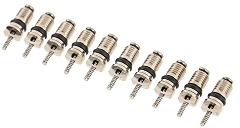 Zerodis Noyau de Tige de Valve Haute Pression Ca Automatique 50 Pièces, Noyaux de Valve Schrader de Réfrigération en Cuivre R134 pour la Réparation et l'entretien du Système de Climatisation de