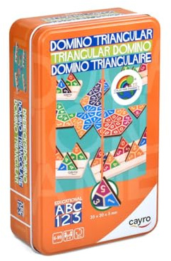 Cayro - Dominó Triangular - Juego de Mesa de Estrategia y Puntuación - Fichas Triangulares con 3 Opciones de Juego - Diversión en Familia - Fomenta el Pensamiento Lógico - 2-4 Jugadores