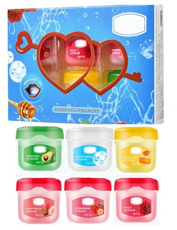 Läppfuktkräm, läppvård, vinter fuktgivande chapsticks, långvarig, fuktgivande och närande läppmask, läppvårdsgåvor för kvinnor (6)