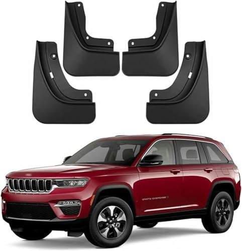 ZYMKKDYLM 4 Pezzi Paraspruzzi Auto per Jeep Grand Cherokee 2022-2024,Paraspruzzi Accessori Parafanghi Protettivi Schizzi Pneumatici,Mud Flap Splash Guard.