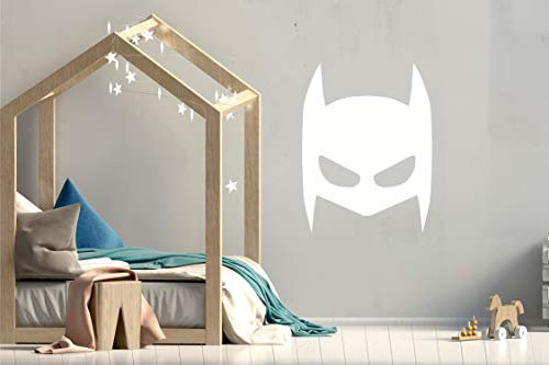 Wandtattoo Super Hero Maske Set Kinderzimmer Wandsticker Wandaufkleber Wandbilder Babyzimmer Deko (60cm (B) x 78cm (H), Weiß)