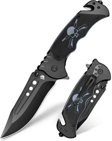 NedFoss GRIZZLY Couteau Pliant - Coupe-Ceinture de Sécurité, Brise-Vitre, Clip Ceinture - Outil de Sauvetage, Survie, Poche et Chasse