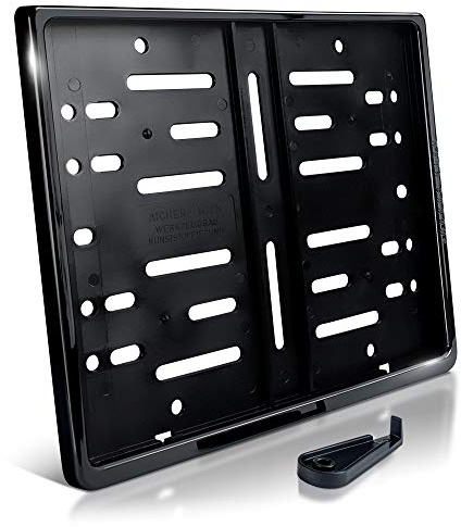 1 Kennzeichenhalter | 250 x 200 mm | Schwarz Hochglanz | Motorrad, Roller | Quad, SUV | Klavierlack-Look | Motorrad-Nummernschildhalter | Kennzeichen-Halterung | Nummernschild-Halterung | Rahmen
