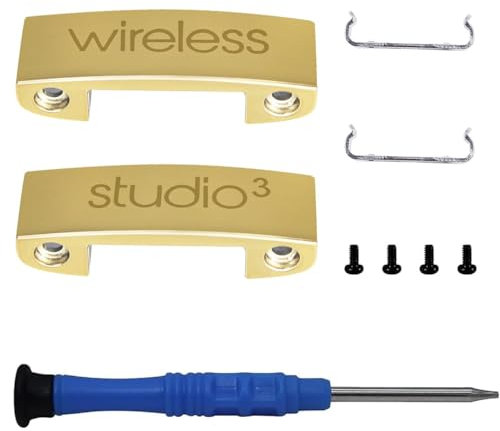 Aiivioll Replacement Headband Metal Folding Hinge Clip Cover Pin Repair Parts Set Compatible with Studio 3 Studio 3.0 Wireless Over-Ear Headphones (Gold)