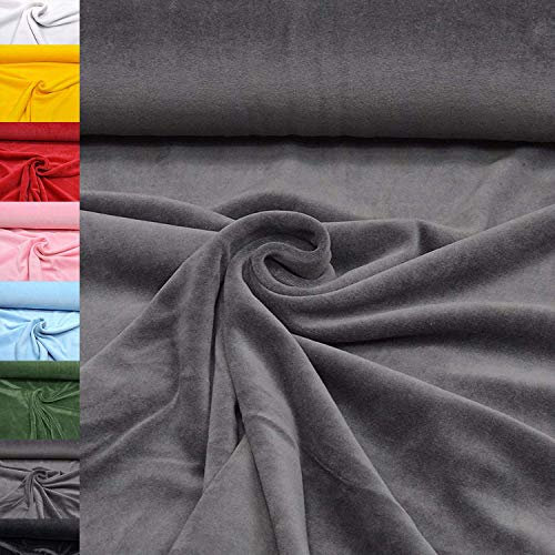 MAGAM-Stoffe Stella Nicki Stoff uni Oeko-Tex Meterware 50cm (31. Dunkelgrau)