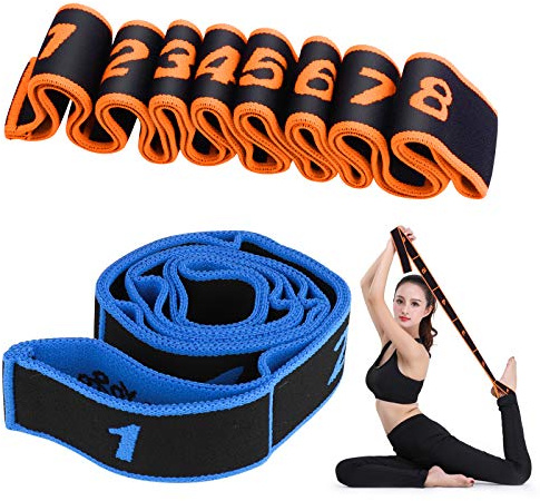 Hippodance Lot de 2 sangles d'exercice élastiques, élastiques pour gymnastique artistique, ceinture de résistance de yoga, boucle pour fitness, Pilates, physiothérapie, étirement