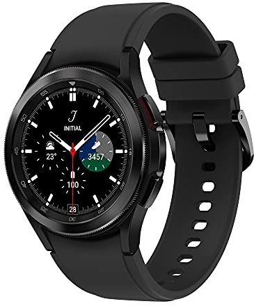 Samsung Galaxy Watch4 Classic, Runde Bluetooth Smartwatch, Wear OS, drehbare Lünette, Fitnessuhr, Fitness-Tracker, 42 mm, Black