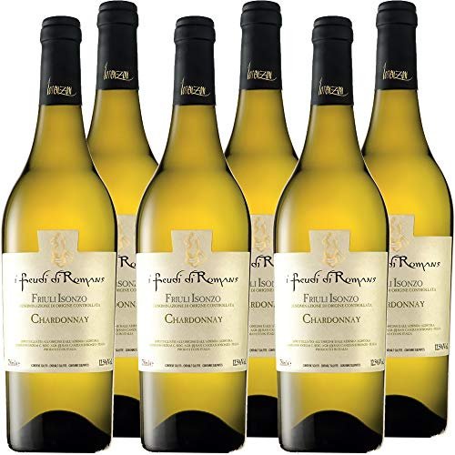 Chardonnay Doc | Friuli Isonzo | I Feudi Di Romans | Vino Bianco del Friuli | 6 Bottiglie 75 Cl | Idea Regalo