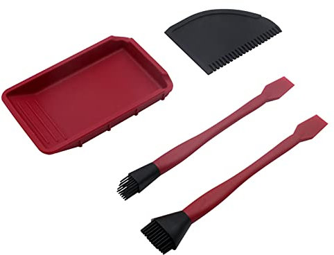 BOROCO 4pcs Silikonpinsel Silikon Kleber Werkzeug Set für die Holzbearbeitung Schmaler Pinsel Breiter Pinsel Flacher Schaber Holzklebewerkzeuge