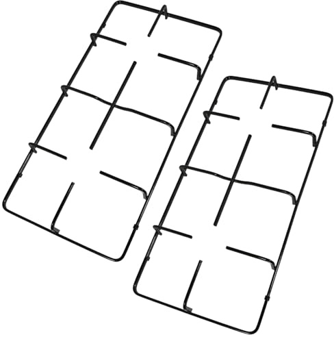 SPARES2GO Pan Support Burner Grate Stand compatible with Montpellier MG440X Gas Hob Cooker (Pack of 2, 475mm x 230mm)