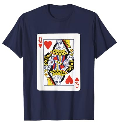 Damen Kartenspiel Kostüm Spielkarte Herz Arsch Verkleidung T-Shirt