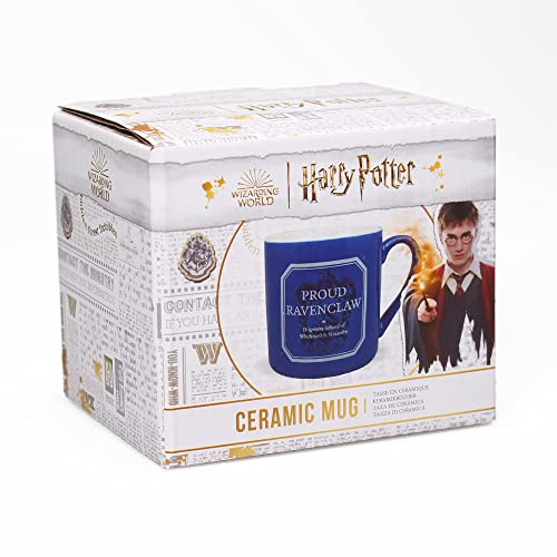 Harry Potter Tazza da 325 ml, per adulti, con corvonero, idea regalo, blu