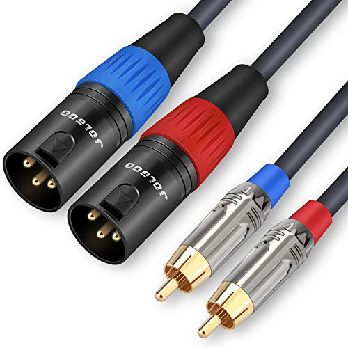 JOLGOO RCA to XLR Cable, Dual RCA Male to Dual XLR Male Cable, 2 RCA Male to 2 XLR Male HiFi Audio Cable, 4N OFC Wire, for Amplifier Mixer Microphone, 4.5 Meters
