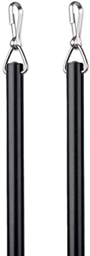 EverTrack Curtain Wand - Aluminum Curtain and Drapery Pull Rod with Stainless Steel Hardware for Curtains, Draperies, and Room Divider Curtains - 36 Inches, Metallic Black - Pack of 2