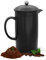 French Press Coffee Maker Stoneware Vintage Cafetiere 34 Ounces Insulated Heat Retention Dishwasher Safe (Black)