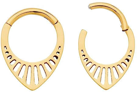 365 Sleepers (10mm) Titan 1,2 mm Tropfenform Segment Nasenring Hoop Knorpelohrring Septum Clicker Klappbarer Lippen Conch Daith Helix Rook Tragus Piercing Schmuck