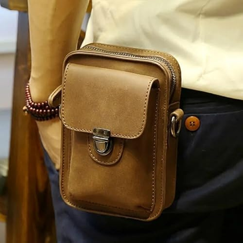 Brown Waiter PU Waist Bag Waitress Holster Wallet Barber Hairdresser Bartender Tool Pouch for Cafe Bar Restaurant Bistro B18 - (Color: Brown)