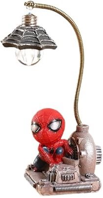 FIYSON Veilleuse d'animation pour enfant, figurine d'action Spirited Away L'homme sans visage avec veilleuse, lampe de table chat Spider Man pour chambre d'enfant, jouet LED cadeau pour décoration de