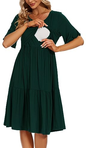 Smallshow Robe Allaitement Femme Manches Courtes Robes Maternité