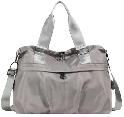 HUA ANGEL Sac a Main Femme de Sport Grande Capacité Cabas de Voyage Pliable et Léger Sac de Plage ave Multi-Poches Imperméable pour Week-end Gym Piscine Shopping Université