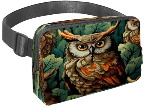 Hüfttasche für Damen und Herren, Outdoor-Hüfttasche, schlank, Laufgürtel, Bauchtasche für Spaziergänge, Joggen, Wandern, Reisen, Workout – Nachteule, multi, 1.5x9.0x5.9in/4x23x15cm, Hüfttaschen
