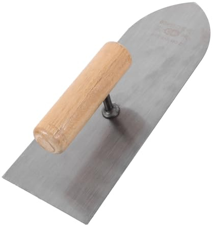 Edelstahl Mörtelspachtel mit Holzgriff für Mauerarbeiten | Silberfarben, zum Auftragen von Zement, für Fliesenarbeiten und Alltag
