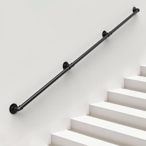 ONLT 300cm Main Courante Noir,Rampe Escalier