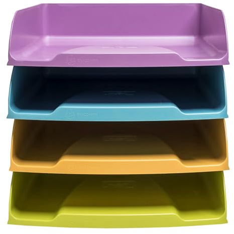 Exacompta - Ref. 111909SETD - Set med 4 Combo Styli Pop N'Co brevinkast - mått 34,6 x 25,5 x 24,3 cm - för A4+ format - assorterade färger