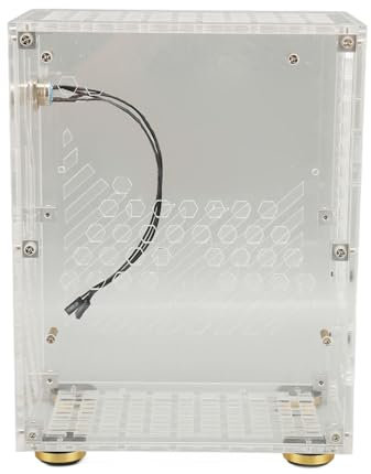 Mini Caja ITX, Cajas de Computadora ITX de 4.3L, Caja de PC Pequeña de Refrigeración de 360 ​​Grados para SSD Flex 1U Power 2.5in (Transparente)