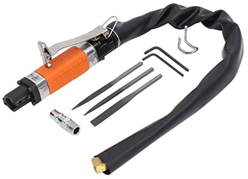 Air Reciprocating File, Quiet Low Vibration Ergonomically Pneumatic Grinding Tool with 3 Files Set for Deburring, Removal, Cutting