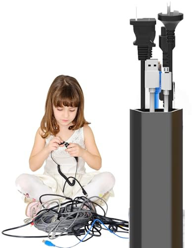 WLCGYD Long 1 1.5 2 M Aluminum Alloy Cable Concealer, Low Profile Floor Under Desk Ethernet Cables Electrical Cords Protector cover, Cable Raceway Gold Balck(Black,L 1m - w 15mm)