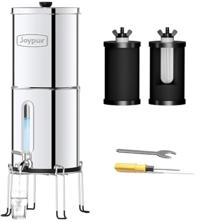 Joypur Système de filtration d'eau à gravité de 5.7L gallon avec indicateur de niveau d'eau pour un usage domestique en camping-car, filtre à carbone