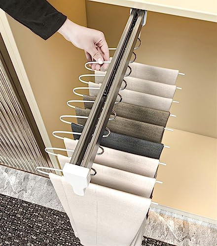 Ausziehbare Kleiderstange 30 cm bis 80 cm, Hosenbügel, ausziehbare Kleiderstange für Hosenkarte, verstellbarer Kleiderbügel für Platzersparnis, Belastung 25 kg (Größe: 800 mm/31,5 Zoll) Family
