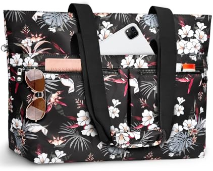 ENONEO Strandtasche Damen mit Reissverschluss, Strandtasche Familie XXL Groß Shopper Tasche Beach Tote Bag Reisetasche Wasserdicht Badetasche mit Nassfach für Einkaufen Fitness Reisen