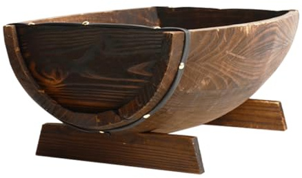 TOYANDONA Wood Flower Pot Boat Shaped Bowl Flower Pots Ceramic Pots for Plants Boat Basket Rustic Outdoor Decor Fall Front Porch Decor Planting Pots Sushi Boat Coffee Wooden