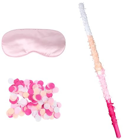 2pcs Bâtons de Piñata, Roses Bâtons Pinata avec Bandeau et Confettis pour Enfants Adultes Fêtes et Événements