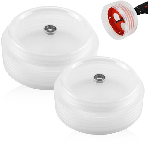 2 PCS Drill Dust Collector, Hole Saw Dustproof Collector Transparent Dust Bowl Hole Saw Ash Catcher Elastic Sealing Ash Bowl for Electric Holesaw Opener Tool