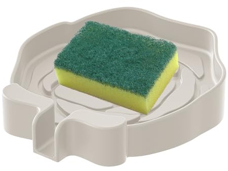 Portajabones - Bandeja para Esponjas de Silicona - Portajabones Decorativo de Rosa con Desagüe para Baño Cocina Exterior Viaje Comercial