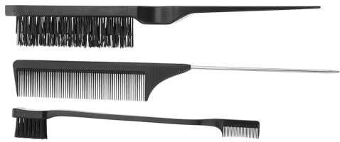 ELAYARD Set 3 Pezzi Doppia Spazzola e Pettine a Coda per Mèches, Pennello Speciale per Colorazione Chioma, Forniture Parrucchiere Professionali per Salone e Uso Domestico