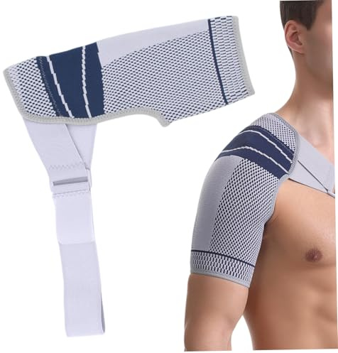 NASSMOSSE Hombrera para Hombres y Mujeres, Manga de compresión de Hombro Transpirable Ajustable para aliviar el Dolor del Manguito rotador desgarrado, prevención de dislocaciones de tensiones