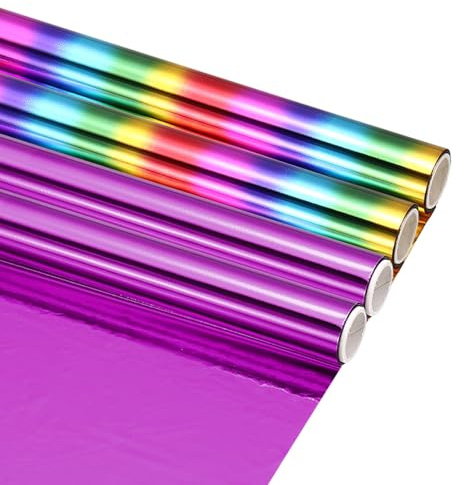 sourcing map Heißprägefolienrolle, glitzernde metallische Laser-Toner-Transfer-Dekorblätter, Verwendung mit Heißfolienstiften für selbstgemachte Kartenherstellung, 15,2 cm B x 3 m L, 2 Stück