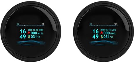 HWIREUIGT 2X WiFi Natural Gas Sensor Tuya Smart Alarm Gas Leakage Detector Fire Security Digital LCD Temperature Display