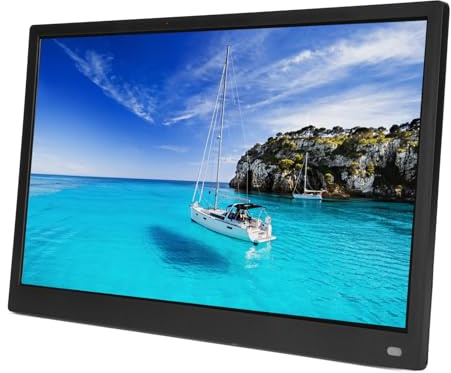 Topiky 15 Zoll Großer Digitaler Bilderrahmen, 1920 X 1080 FHD IPS-Bildschirm, Elektronischer Bilderrahmen, Wandmontierbarer Video- und Musikplayer mit Fernbedienung (EU-Stecker)